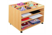 Childcare Wooden Art and Collage Storage Trolley