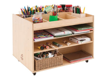 Childcare Wooden Art and Collage Storage Trolley