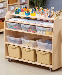 Childcare Wooden Art and Collage Storage Trolley